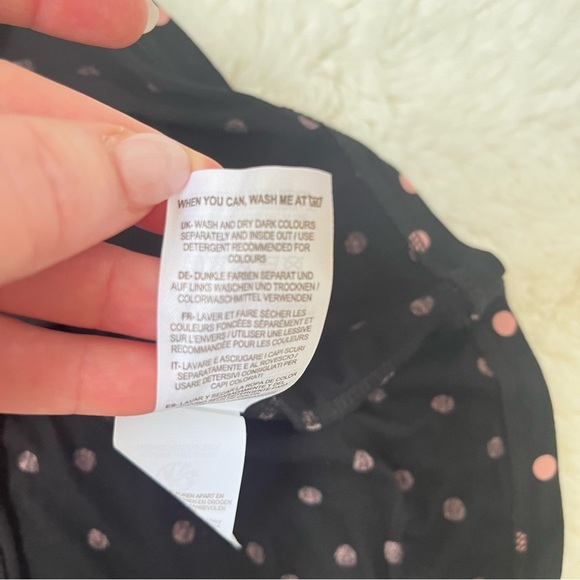 Boden Black and Pink Polka Dot Midi Dress - Picture 8 of 8